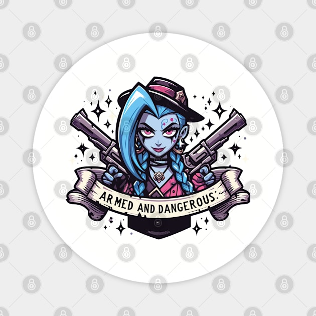 armed and dangerous- jinx powder Magnet by whatyouareisbeautiful